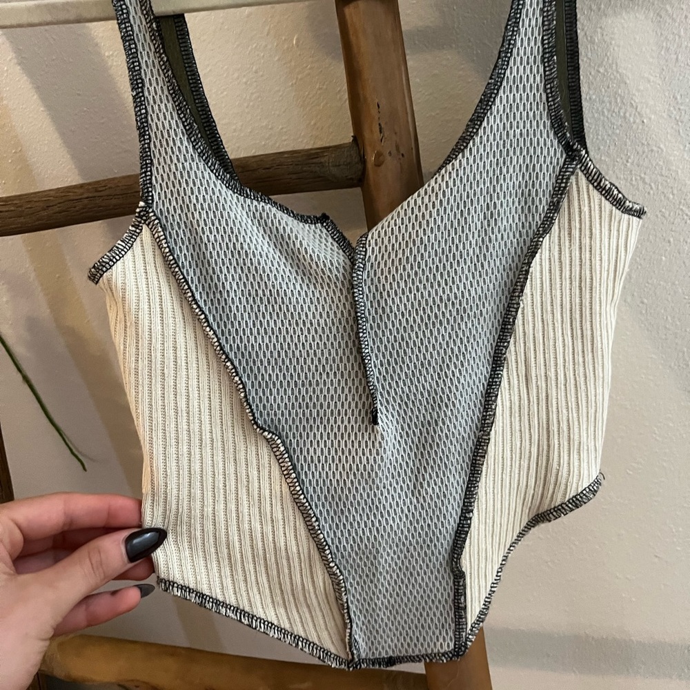 NWOT OFU cross stitched crop top tank top